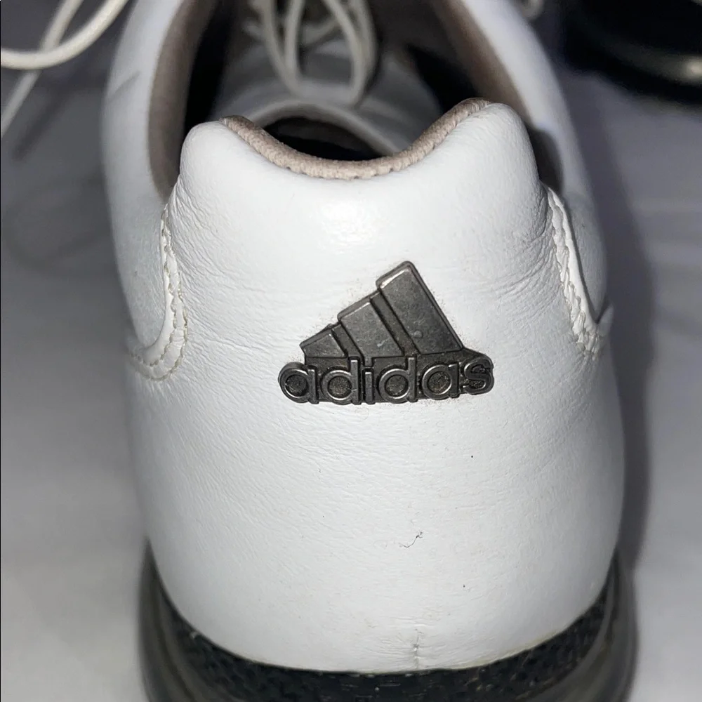 adidas Men's White Leather Golf Oxfords